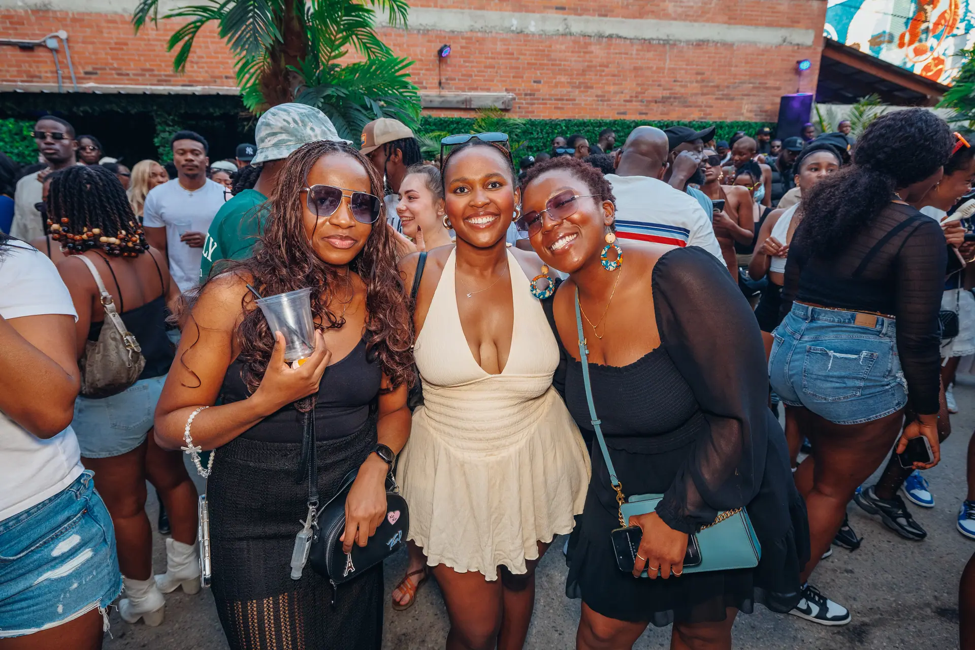 Friends gathered near the dance floor